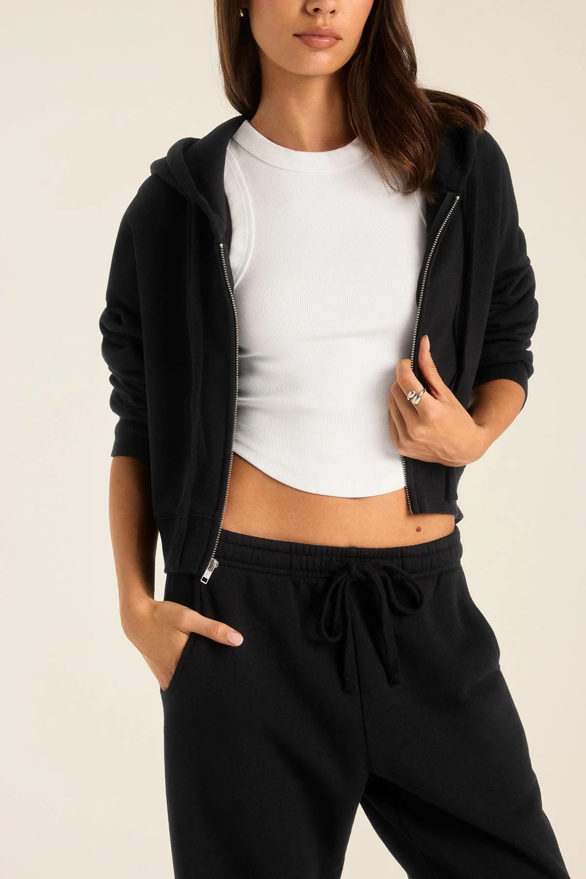 4518-dawn-crop-hoodie-black-french-terry-1.webp Dawn Crop Hoodie - Black French Terry