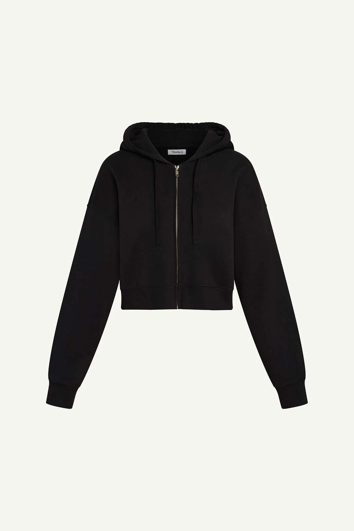 Dawn Crop Hoodie - Black French Terry