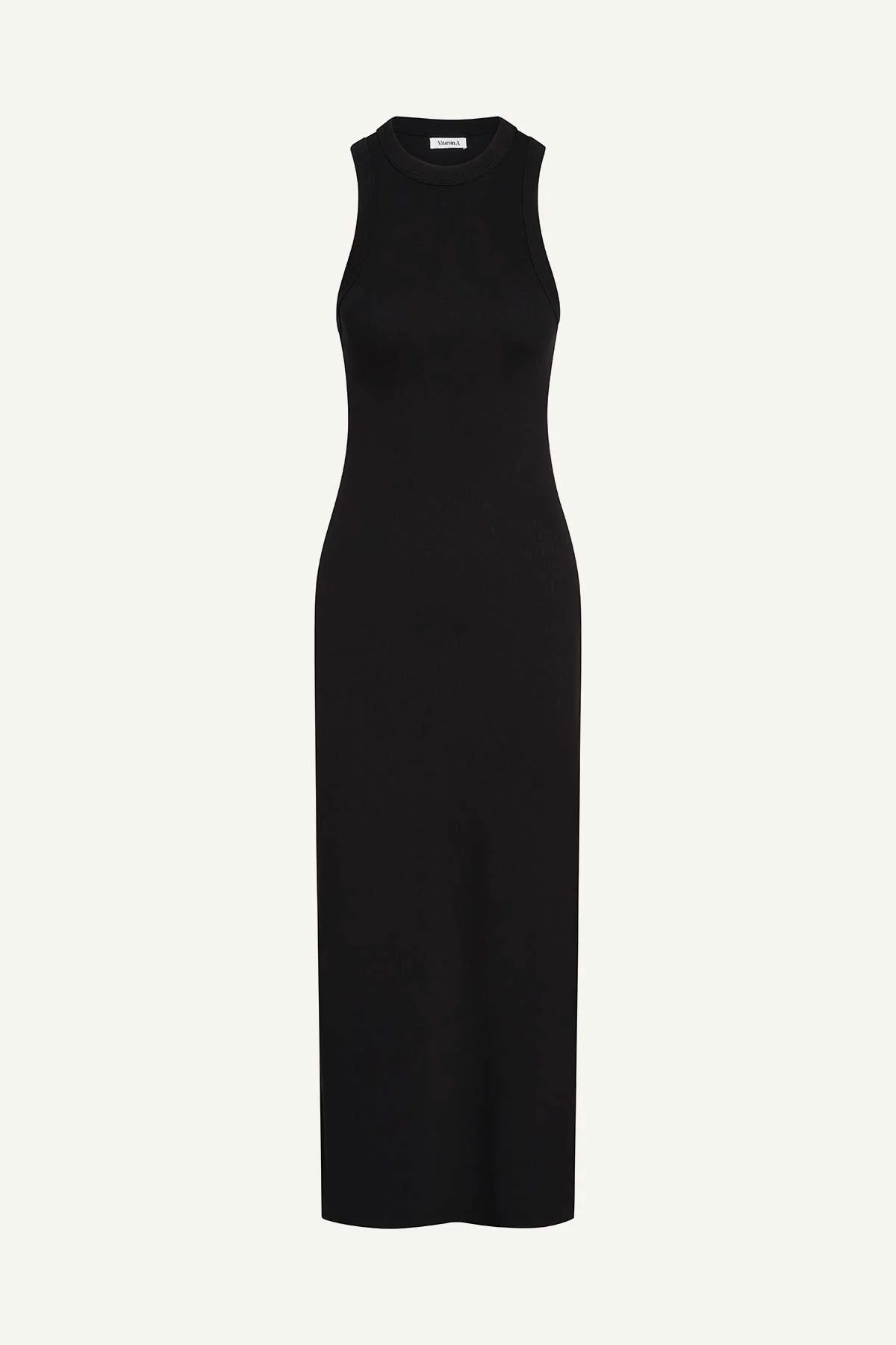 Daybreak Essential Midi Dress - Black Cotton Rib