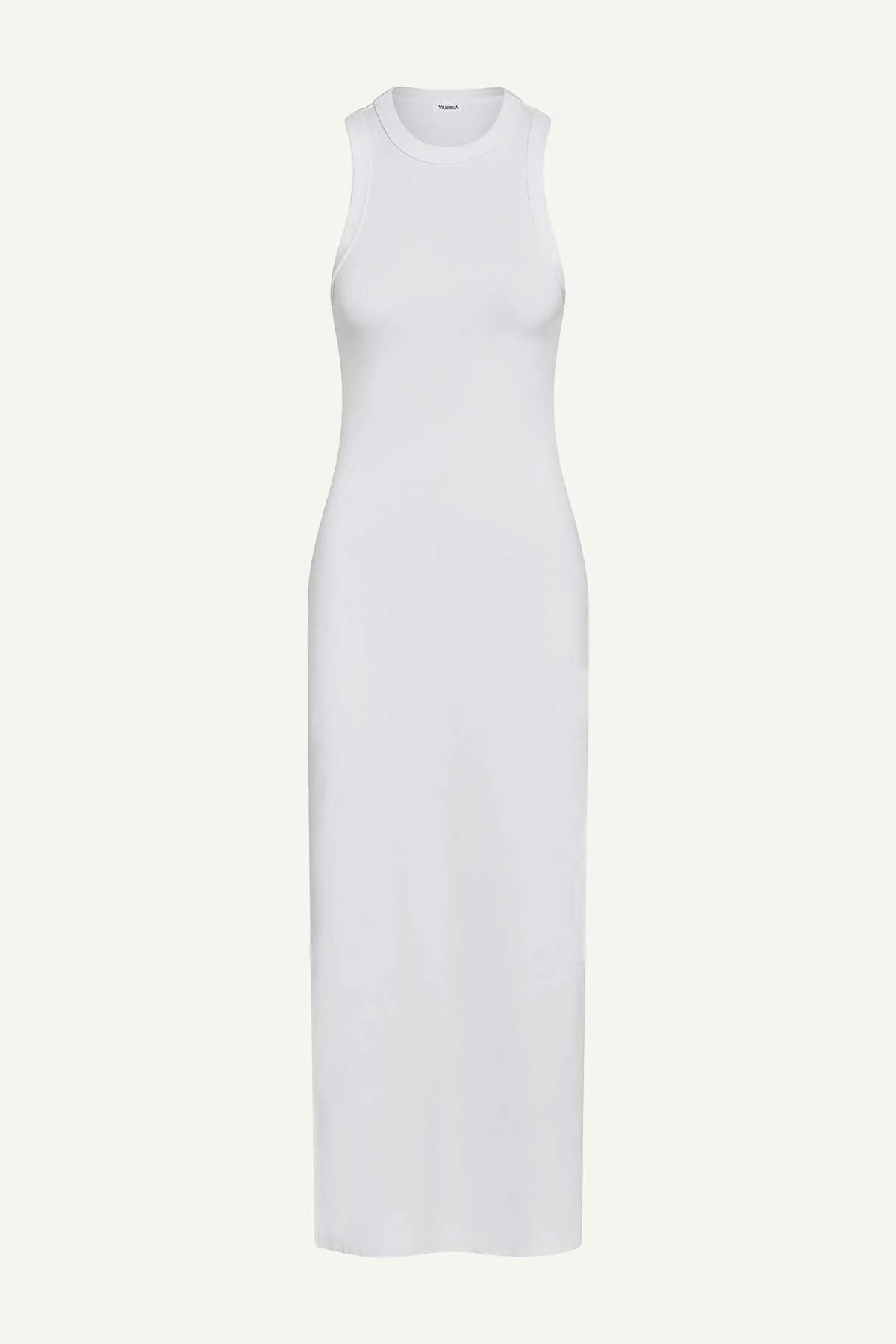 Daybreak Essential Midi Dress - White Cotton Rib