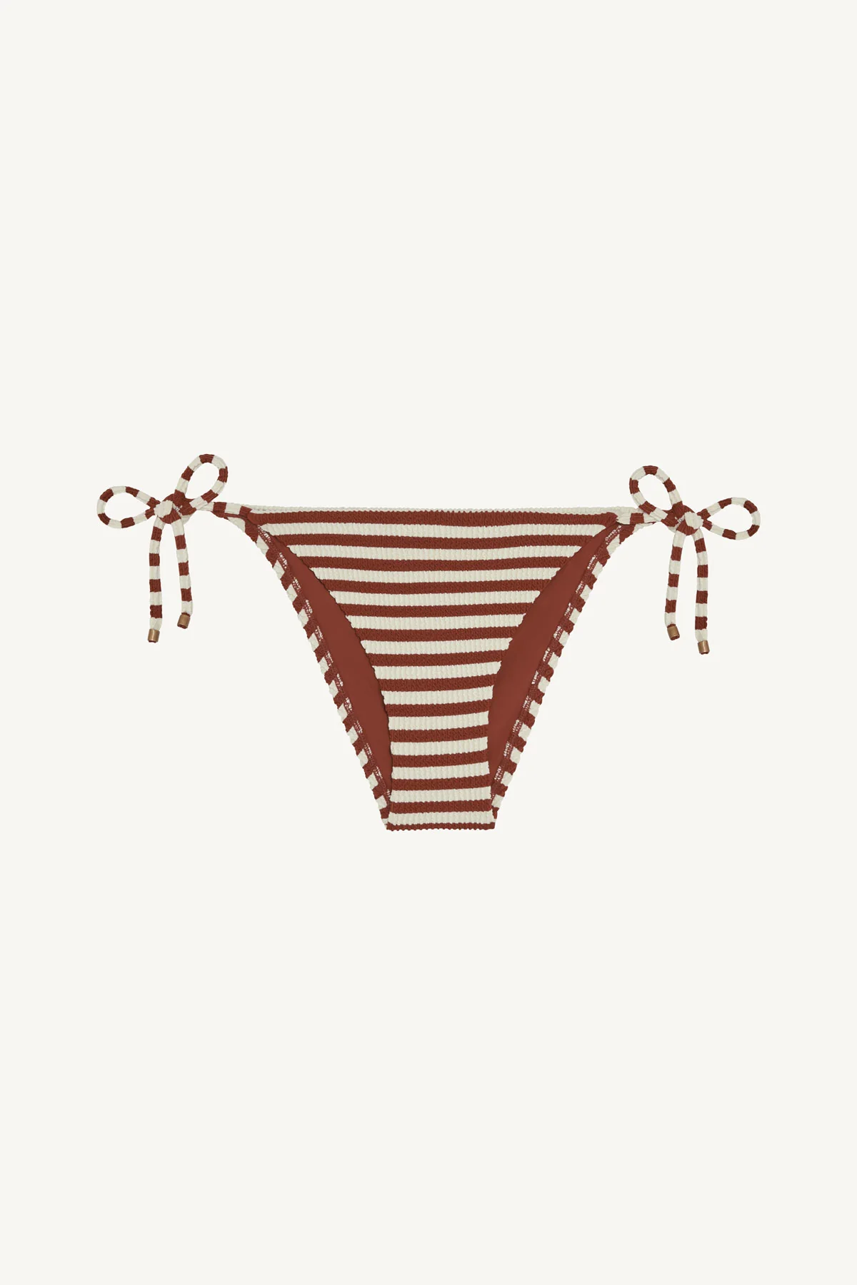 Elle Tie Side Bottom - Red Ochre Stripe EcoScrunch