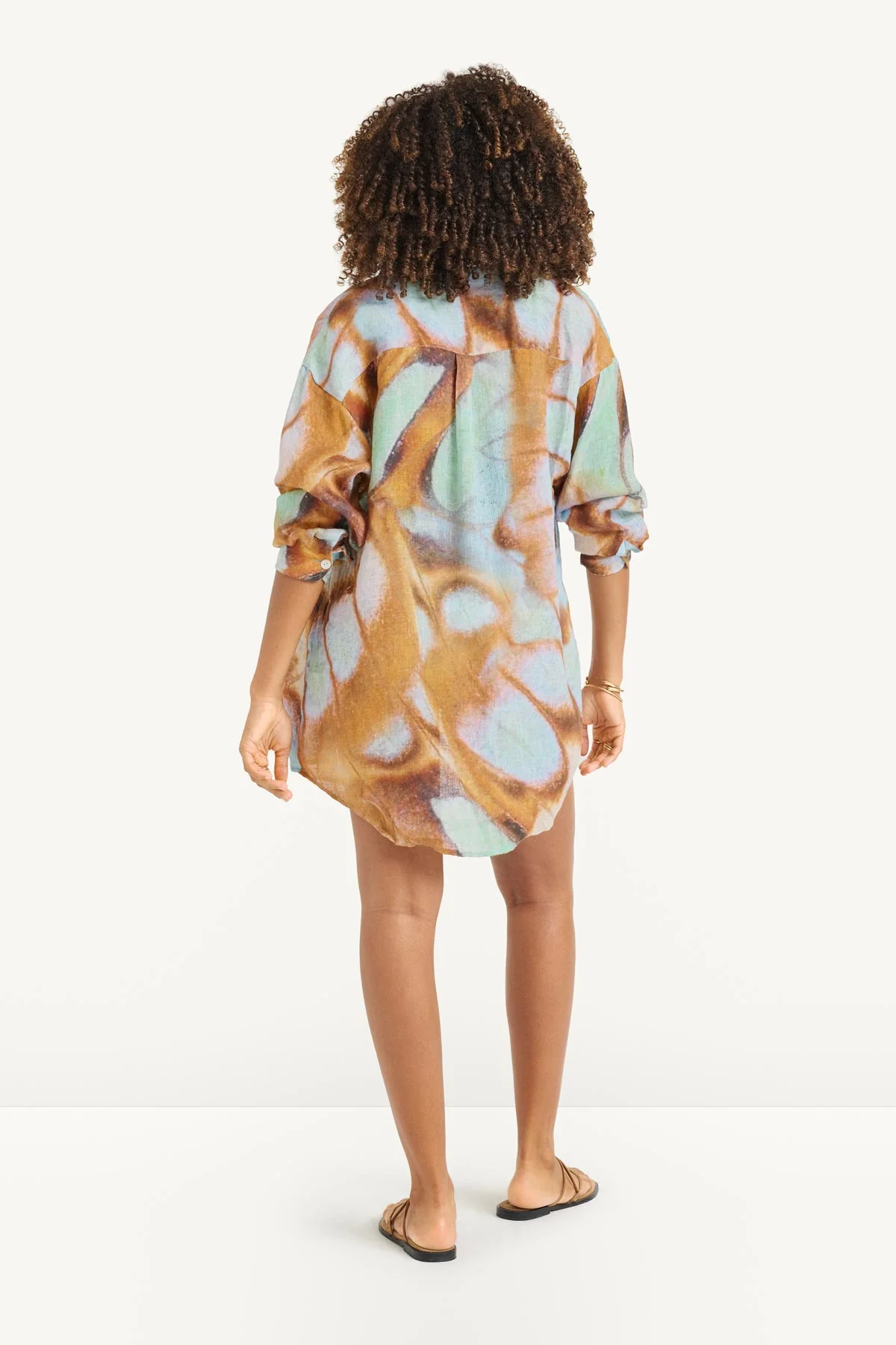 Playa Boyfriend Shirt - Malachite Butterfly EcoLinen