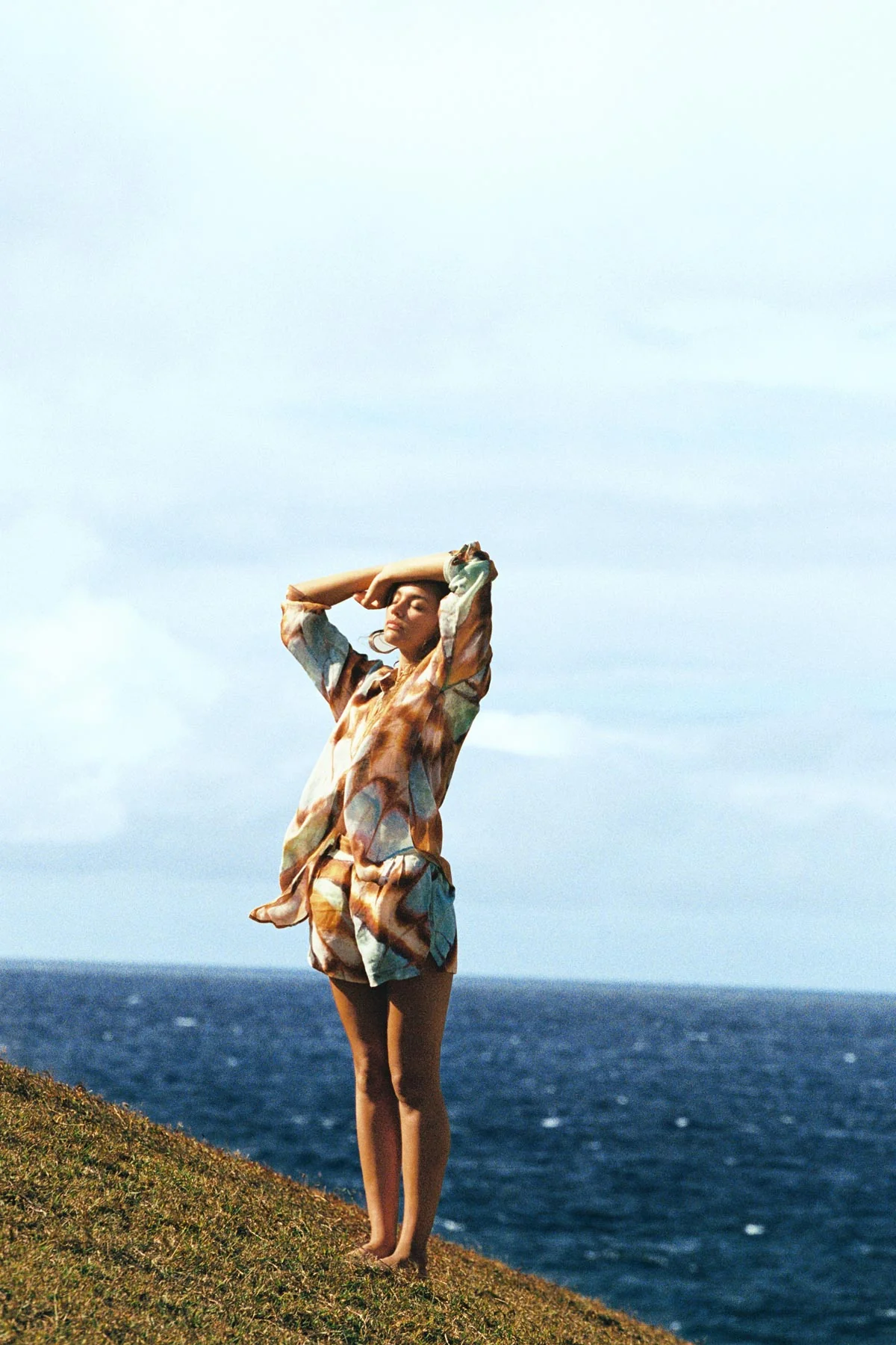 Playa Boyfriend Shirt - Malachite Butterfly EcoLinen