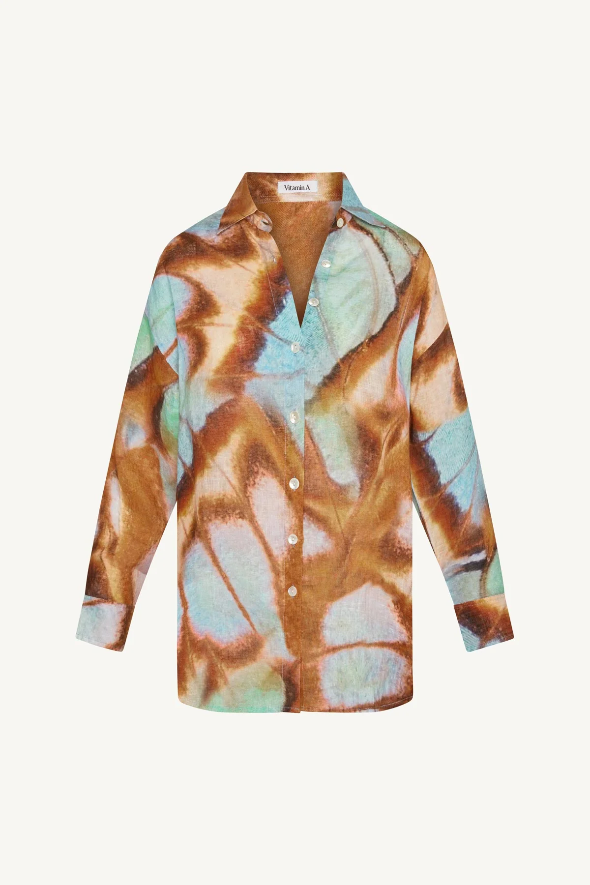 Playa Boyfriend Shirt - Malachite Butterfly EcoLinen