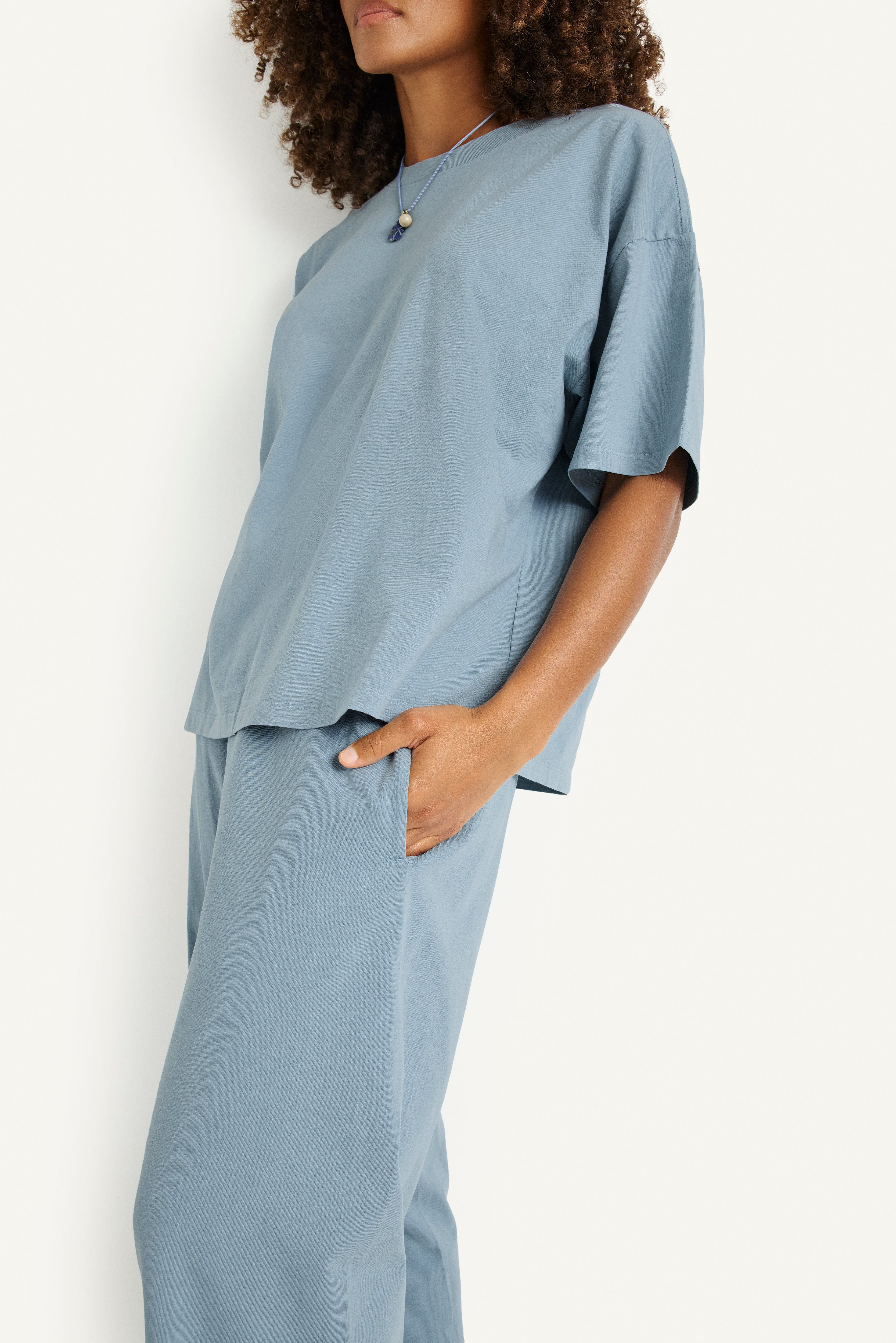 Coast Pant - Dusk Blue Cotton Jersey