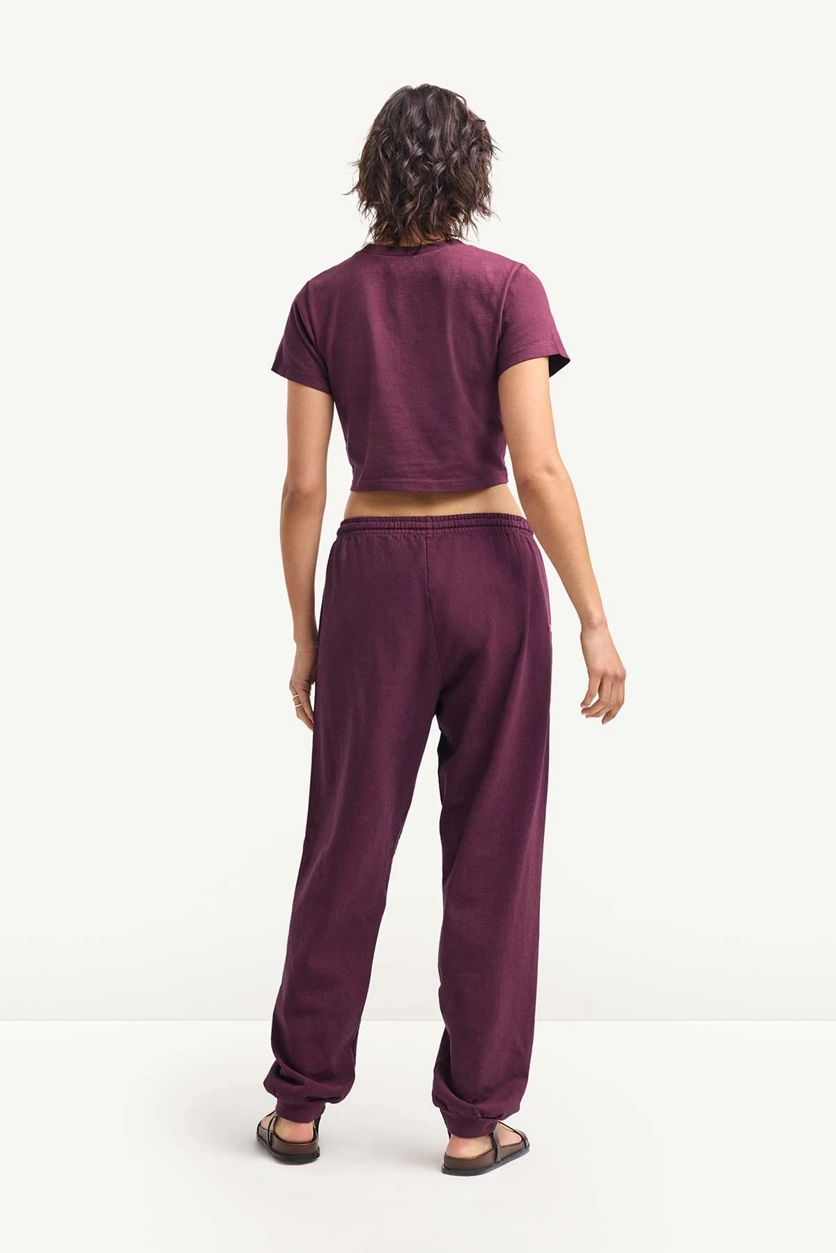Coast Fitted Crop Shirt - Crushed Berry Cotton Jersey