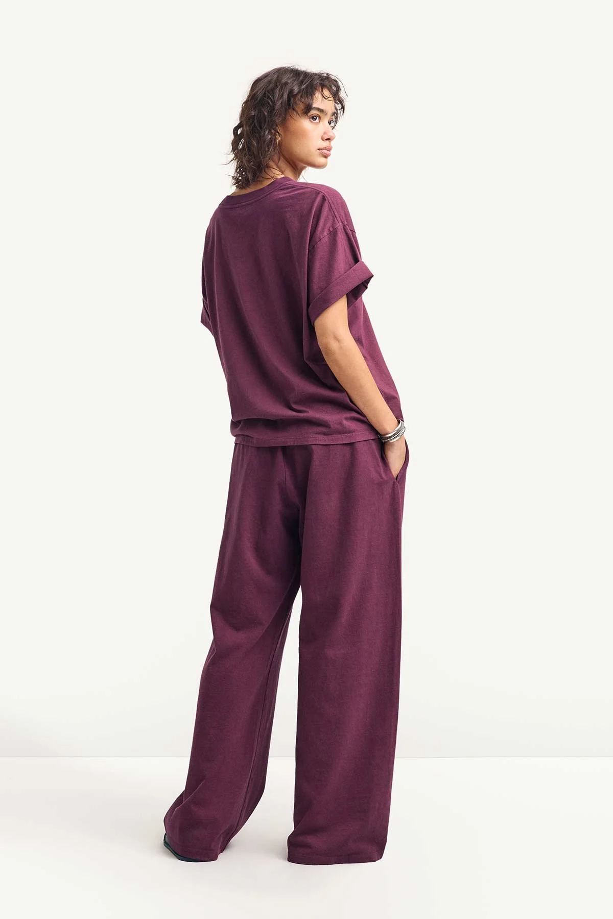 Coast Oversized Boyfriend Tee - Crushed Berry Cotton Jersey
