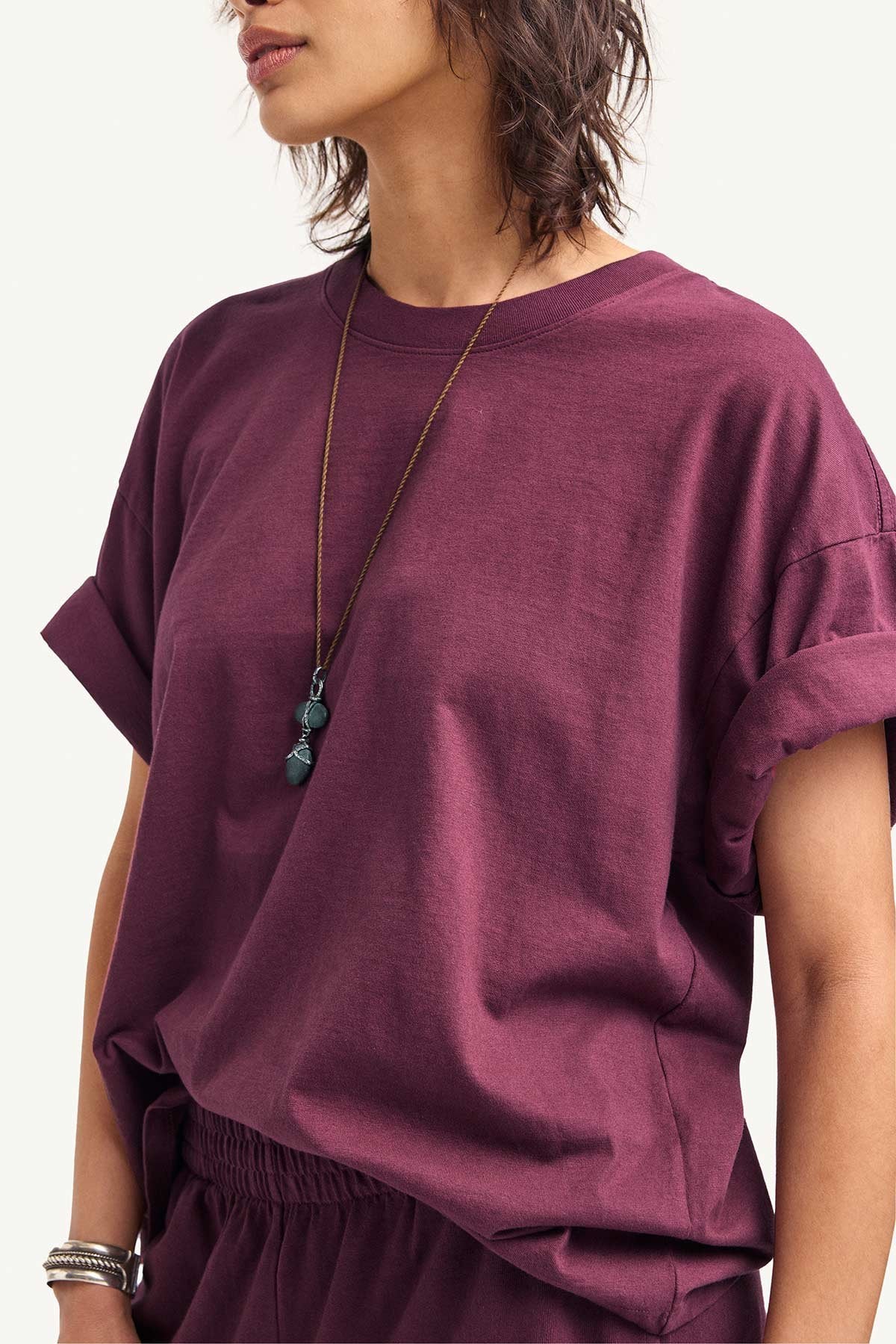 Coast Oversized Boyfriend Tee - Crushed Berry Cotton Jersey