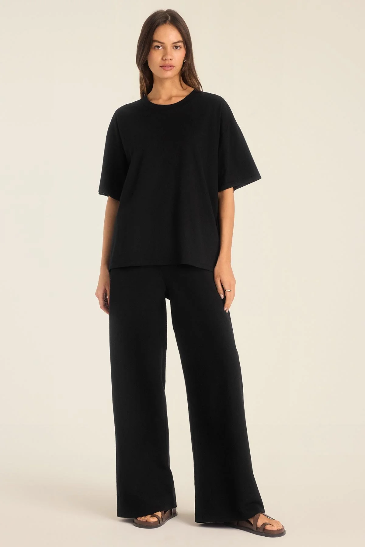Coast Oversized Boyfriend Tee - Black Cotton Jersey