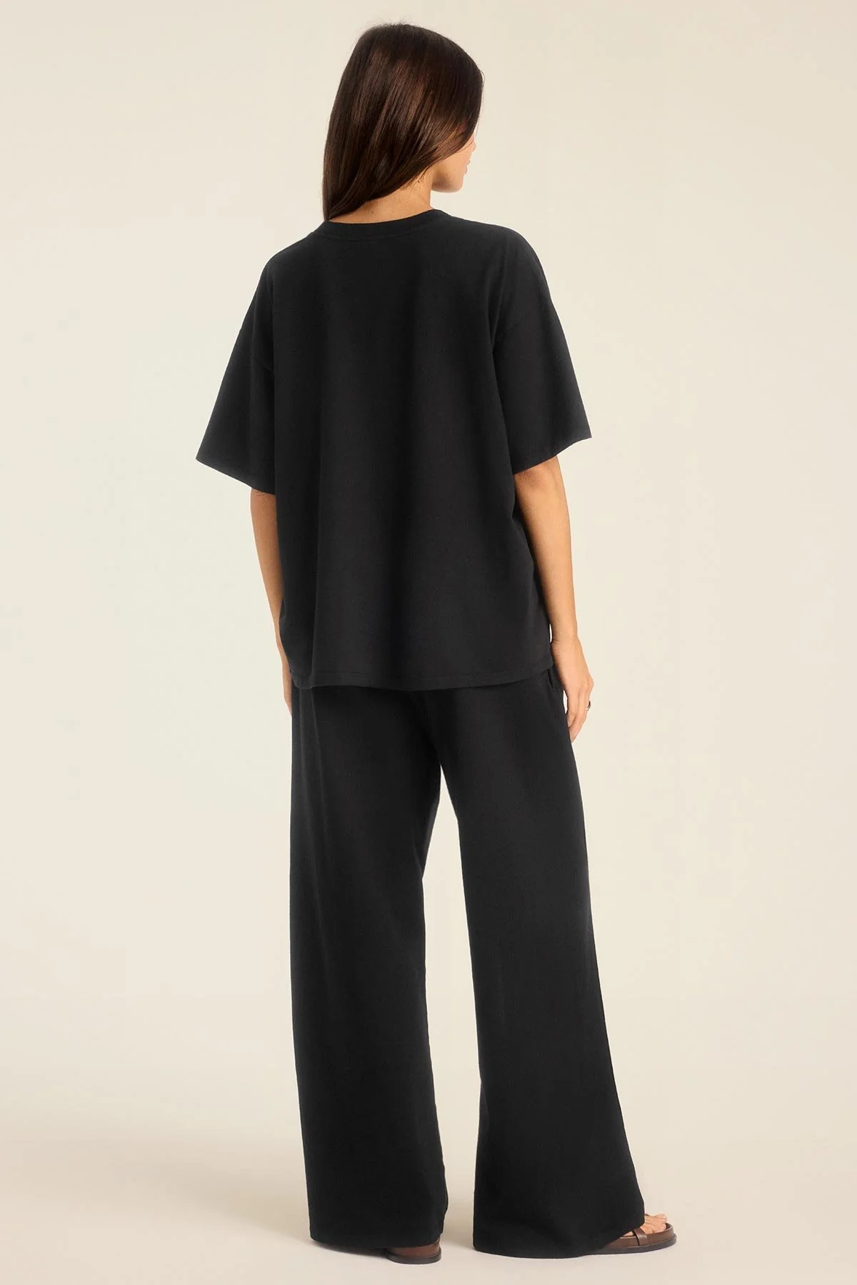 Coast Oversized Boyfriend Tee - Black Cotton Jersey