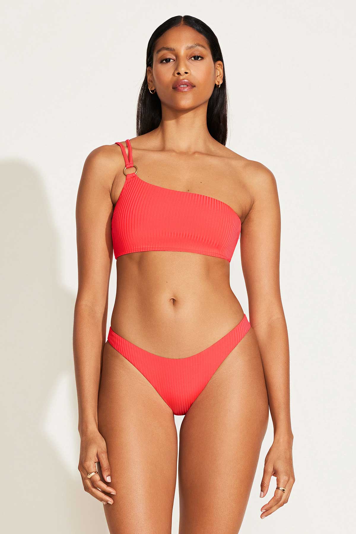 808-cosmo-one-shoulder-top-coral-glow-ecorib-bt-4.jpg Cosmo One Shoulder Top - Coral Glow EcoRib BT